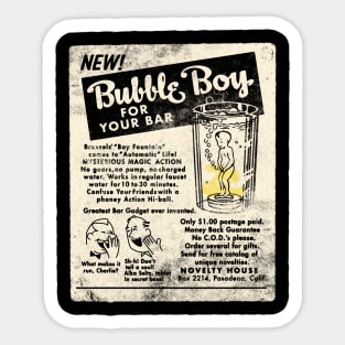 Retro Vintage Vintage Brussels Boy Fountain Bubble Boy For Your Bar Kitschy Drink Gadget Sticker